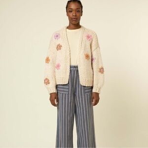 FRNCH Taya Flower Cardigan - S/M